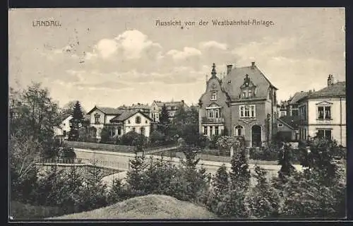 AK Landau / Pfalz, Aussicht von der Westbahnhof-Anlage