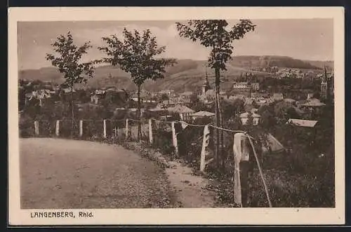 AK Langenberg /Rhld., Teilansicht mit Kirche