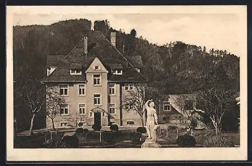 AK Scheuern / Gernsbach, Genesungsheim der Allgem. Ortskrankenkasse Karlsruhe, Gartenseite