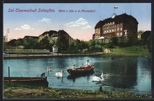 AK Bad Salzuflen, Blick nach See a.d. Hotel Fürstenhof