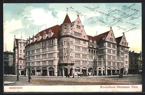 AK München-Au, Bahnhofplatz, Warenhaus Hermann Tietz