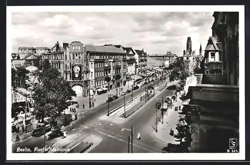 AK Berlin-Charlottenburg, Kurfürstendamm mit Kaiser Wilhelm-Gedächtniskirche