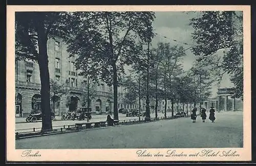 AK Berlin, Unter den Linden, Hotel Adlon