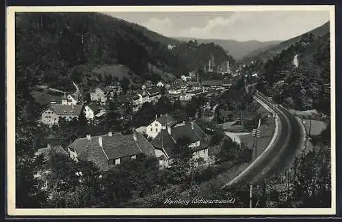 AK Hornberg / Schwarzwald, Totale vom Berg aus gesehen