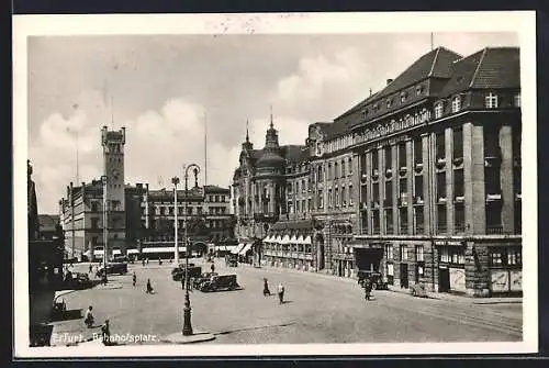 AK Erfurt, Bahnhofsplatz mit Autos