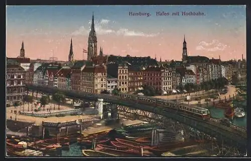 AK Hamburg, Hafen und Hochbahn