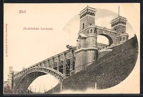 AK Kiel, Hochbrücke Levensau von unten