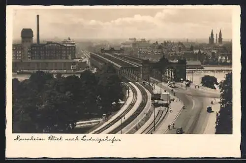 AK Mannheim, Blick nach Ludwigshafen