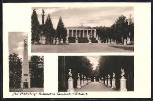 AK Heldenberg, Glaubendorf-Wetzdorf, Walhalla auf dem Heldenberg, Denkmal, Habsburgerallee