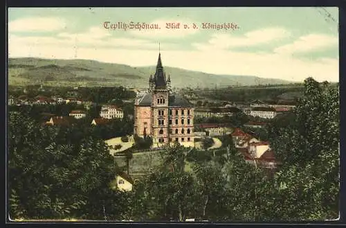 AK Teplitz-Schönau, Blick von der Königshöhe