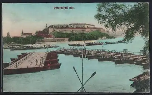 AK Peterwardein, Festung, Brücke, Dampfer Aladar