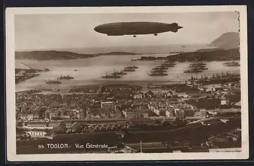 AK Toulon, Vue générale, Zeppelin