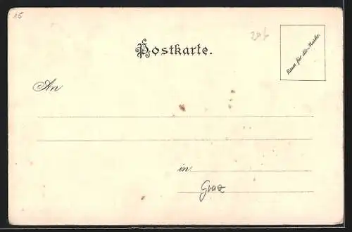 Künstler-AK Graz, Anti-Alkohol Congress 1901, Die Sieben Schwaben