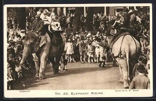 AK London, Garden of the Zoological Society, Elephant Riding