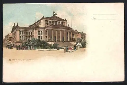 Lithographie Berlin, Gendarmenmarkt. Königl. Schauspielhaus