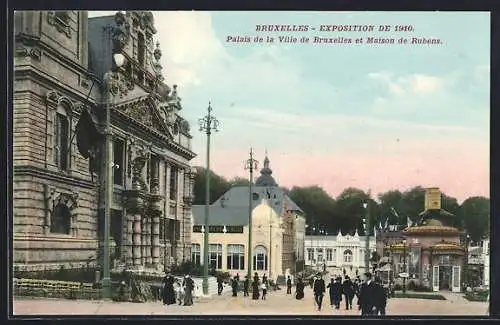 AK Bruxelles, Exposition 1910, Palais de la Ville de Bruxelles et Maison de Rubens