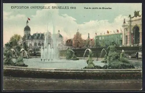 AK Bruxelles, Exposition Universelle Bruxelles 1910, Vue du Jardin de Bruxelles