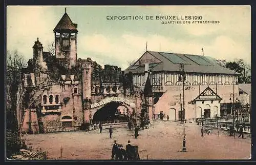 AK Bruxelles, Exposition 1910, Quartier des Attractions