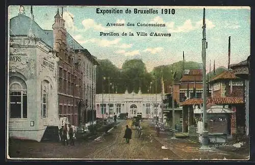 AK Bruxelles, Exposition Universelle 1910, Pavillon de la Ville d`Anvers