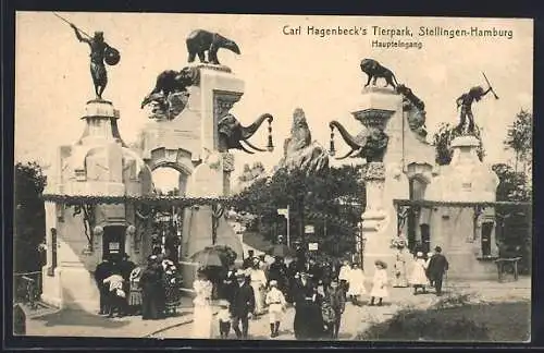 AK Stellingen-Hamburg, Carl Hagenbecks Tierpark, Haupteingang