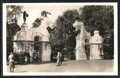 AK Hamburg-Stellingen, Carl Hagenbeck`s Tierpark, Haupteingang mit Kasse