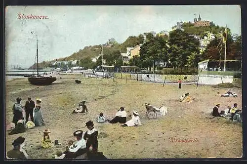 AK Hamburg-Blankenese, Blick auf Strandpartie