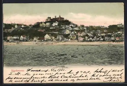 AK Hamburg-Blankenese, Ortsansicht mit Süllberg von der Elbe aus