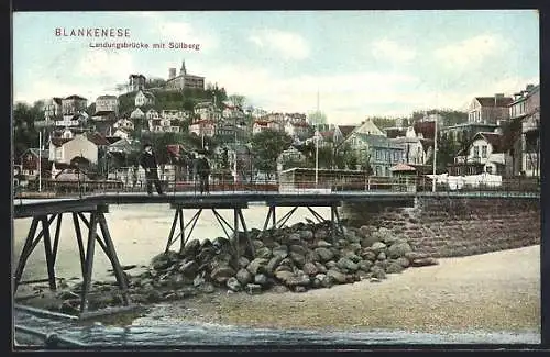 AK Hamburg-Blankenese, Landungsbrücke mit Süllberg