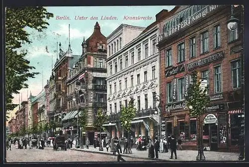 AK Berlin, Unter den Linden, Kanzlerecke, Invalidenbank