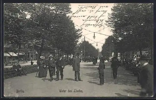 AK Berlin, Litfasssäule Unter den Linden