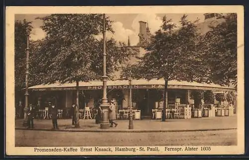 AK Hamburg-St. Pauli, Promenaden-Cafe v. E. Knaack