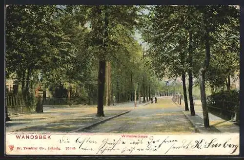 Künstler-AK Hamburg-Wandsbek, Blick in die Wilhelmstrasse