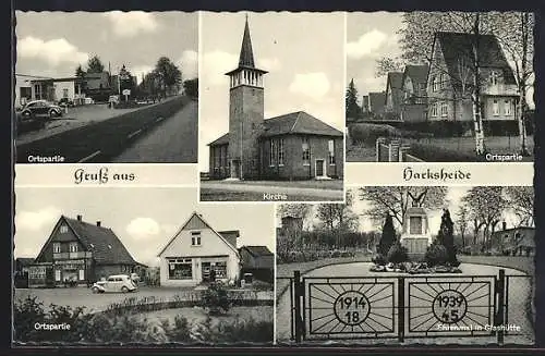 AK Harksheide, Ortspartien, Kirche, Ehrenmal in Glashütte