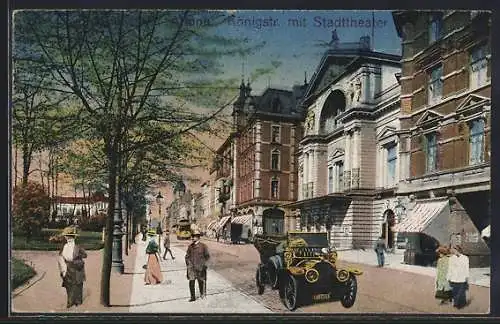 AK Hamburg-Altona, Königstrasse mit stadttheater