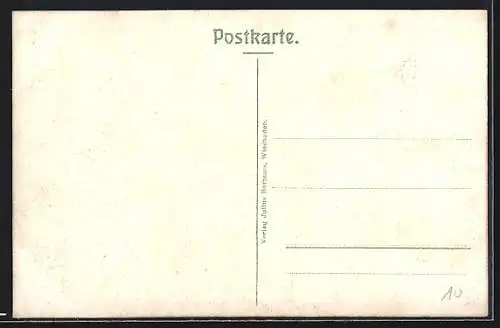 AK Wiesbaden, Rheinstrasse mit Geschäften, Strassenbahn