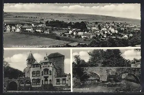 AK Wachenheim / Zellertal, Schloss, Pfrimmbrücke