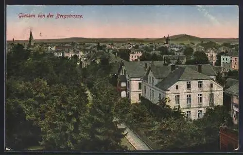 AK Giessen, Panoramablick von der Bergstrasse