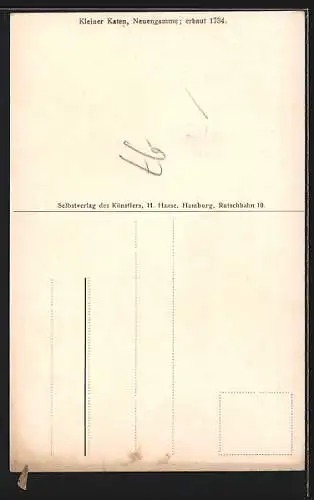 Künstler-AK Hamburg-Neuengamme, Kleiner Katen, erbaut 1734