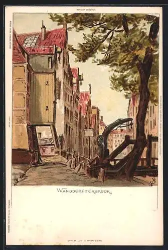 Künstler-AK C.Biese: Hamburg, Strassenpartie am Wandbereiterbrook