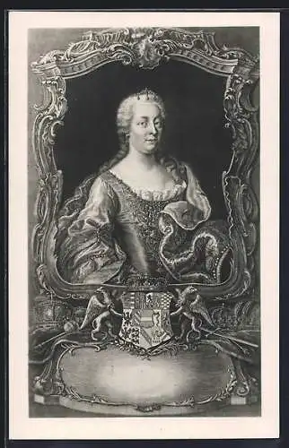 AK Kaiserin Maria Theresia von Österreich mit Wappen