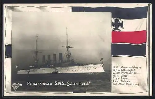 AK Panzerkreuzer S.M.S. Scharnhorst, Reichskriegsfahne