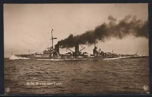 AK Kriegsschiff S. M. S.  von der Tann auf hoher See