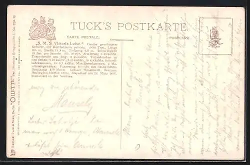 Künstler-AK Kriegsschiff S. M. S. Victoria Luise in stürmischer See