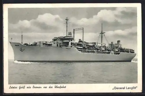 AK Kriegsschiff US Amerika, USS General Langfitt, Transportschiff