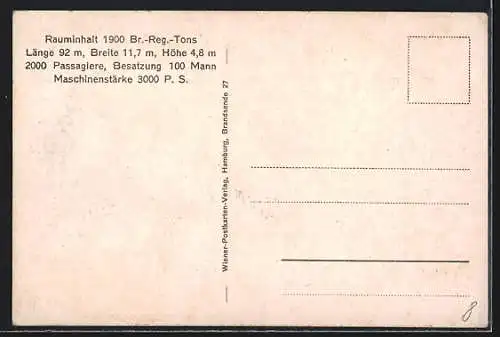 AK Passagierschiff Seebäderdampfer Cobra, Hamburg-Amerika-Linie