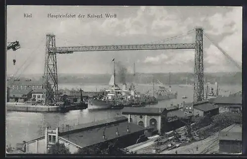 AK Kiel, Haupteinfahrt der Kaiserl. Werft