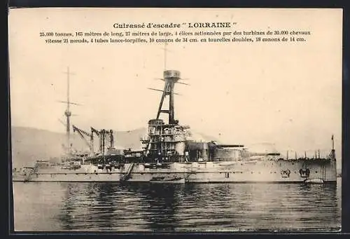 AK Cuirassé d`escadre Lorraine, Kriegsschiff