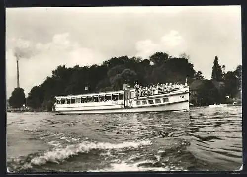 AK Berlin, Fahrgastschiff der Weissen Flotte MS Seddinsee