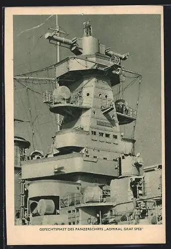 AK Gefechtsmast des Panzerschiffs Admiral Graf Spree