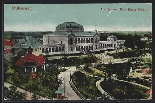 AK Bukarest, Blick vom Park König Carol I.